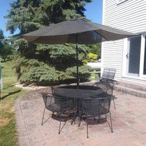lot 2 image: 6 Piece Steel Patio Set