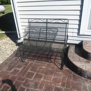 lot 3 image: Steel Patio Glider Seat