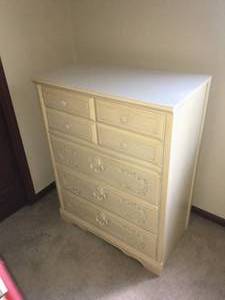 lot 29 image: Engraved Solid Wood 32 x 18 x 42 Dresser