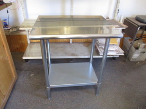 lot 2 image: 3 Matching 30 x 24 x 34 (Adjustable legs by 1 either way) Commercial Grade Stainless Steel Food Prep Table.