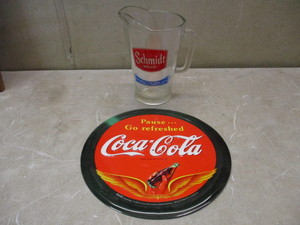 lot 57 image: Coke Sign and Schmidt Pitcher