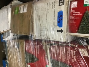 lot 52 image: Pallet with assorted Christmas trees not used