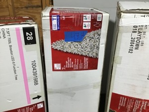 lot 47 image: Holiday Pallet - assorted Christmas Trees open box