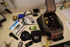 lot 58 image: Bike tools in Blackburn bike trunk bag