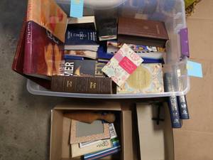 lot 193 image: Bin of Books