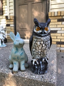 lot 94 image: Garden Owl & Bunny