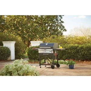 KitchenAid Cart-Style Charcoal Grill in Black with Foldable Side Shelves  - Unassemebled.