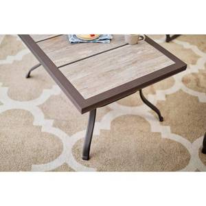 Crestridge Steel Outdoor Patio Coffee Table with Tile Top