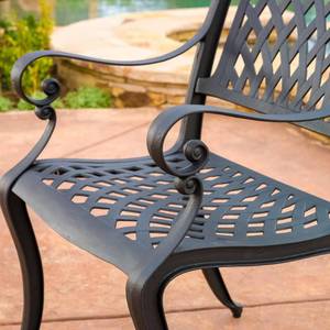 Hover Image to ZoomHallandale Black 2-Pack Aluminum Outdoor Dining Chair by Noble House
