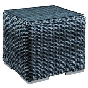 Summon Patio Glass Top Outdoor Side Table in Gray by MODWAY