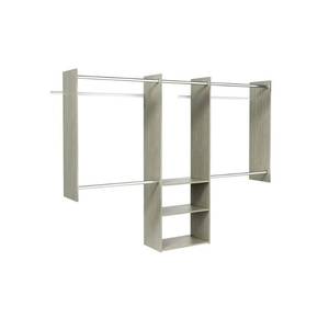 Deluxe 60 in. W - 96 in. W Rustic Grey Wood Closet System