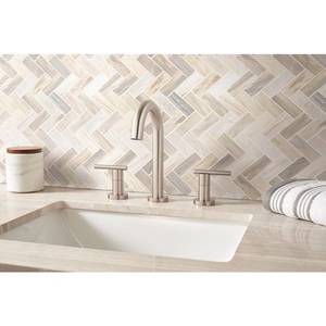 Angora Herringbone 12 in. x 12 in. x 10mm Polished Marble Mesh-Mounted Mosaic Tile - ( 1 sqft)&nbsp