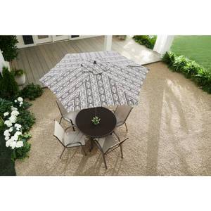 7.5 ft. Steel Market Outdoor Patio Umbrella in Modern Geo Stone Grey