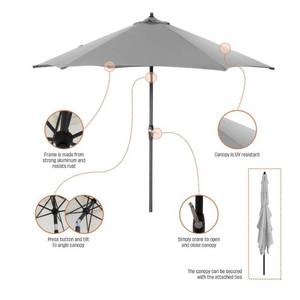 9 ft. Aluminum Market Tilt Patio Umbrella in Charleston Stripe