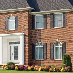 15 in. x 52 in. Louvered Vinyl Exterior Shutters Pair in #078 Wineberry