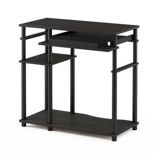 38 in. Corner EspressoBlack Computer Desk with Open Storage