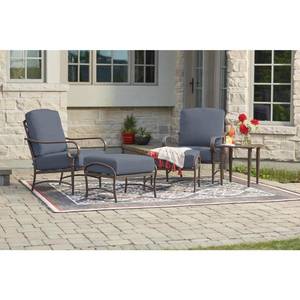 Oak Cliff Brown Steel Outdoor Patio Lounge Chair with CushionGuard Steel Blue Cushions (2-Pack) Retail rice 399.00