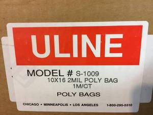 lot 123 image: Large Box Of 10 x 16 Two Mill Poly Bags