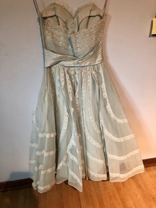 lot 34 image: Vintage Blue Prom Dress