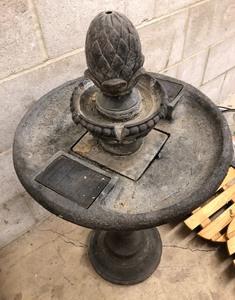 lot 47 image: Bird Bath and 6 Rolling Flower Pot Stands
