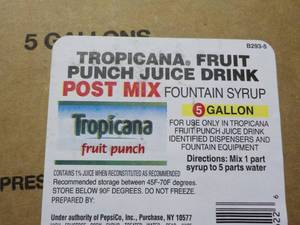 lot 159 image: 5 Gallon Tropicana Fruit Punch Juic...