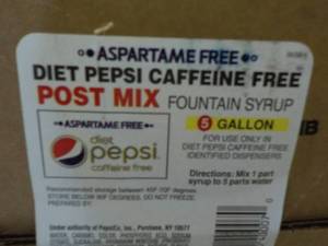 lot 164 image: 5 Gallon Diet Pepsi Caffeine Free P...