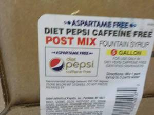 lot 166 image: 5 Gallon Diet Pepsi Caffeine Free P...