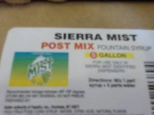 lot 167 image: 5 Gallon Sierra Mist Post Mix Syrup...