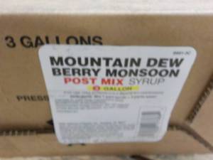 lot 172 image: 3 Gallon Mountain Dew Berry Monsoon...