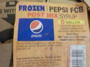 lot 174 image: 3 Gallon Frozen Pepsi Post Mix Syru...
