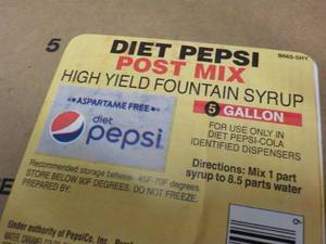 lot 175 image: 5 Gallon Diet Pepsi Post Mix Syrup...