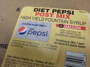 lot 176 image: 5 Gallon Diet Pepsi Post Mix Syrup...