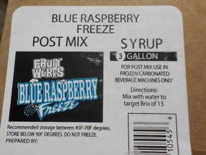 lot 212 image: 3 Gallon Blue Raspberry Freeze Post...