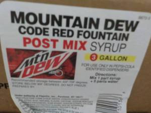 lot 214 image: 3 Gallon Mountain Dew Post Mix Syru...