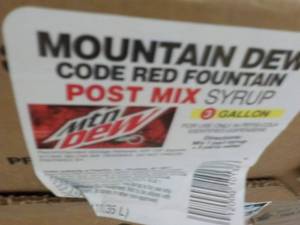 lot 215 image: 3 Gallon Mountain Dew Post Mix Syru...