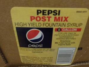 lot 228 image: 5 Gallon Pepsi Post Mix Syrup...