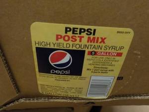 lot 230 image: 5 Gallon Pepsi Post Mix Syrup...