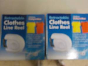 lot 265 image: Set of 2 Retractable Clothesline Re...