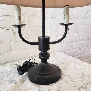 lot 95 image: Contemporary Mat Black Candleholder Lamp