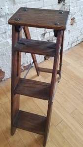 lot 106 image: Antique Wooden 3 Foot Step Ladder