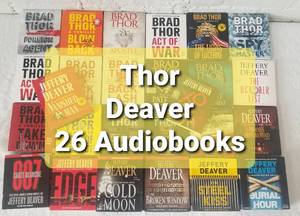 lot 103 image: Collection of 26 Audiobooks by Jeffery Deaver and Brad Thor