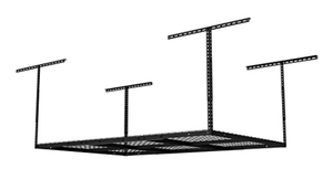 lot 17 image: FLEXMOUNTS 4x6 Heavy Duty Overhead Garage Adjustable Ceiling Storage Rack.  72 L  x 48 W x 40 H in Black