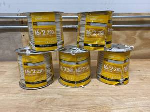 lot 24 image: SOUTHWIRE Lot of Five- 250 ft. 162 White Stranded CU SPT-2 Lamp Wire