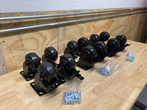 lot 25 image: HUSKY Lot of Three-  Heavy Duty 4 in. Caster Kits
