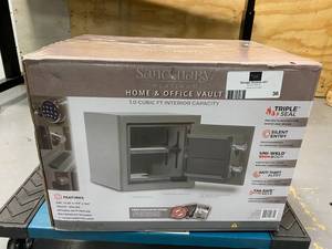 lot 36 image: SPORTS AFIELD Sanctuary Platinum Series 14.25 in. Tall FireWater Proof Safe with Electronic Lock in Graphite Gloss