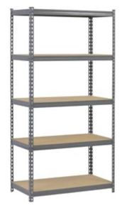lot 43 image: EDSAL 18-in D x 36-in W x 72-in H 5-Tier Steel Freestanding Shelving Unit