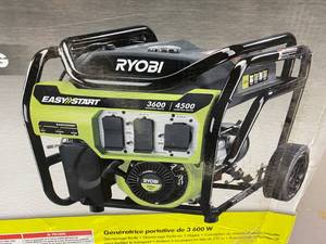 lot 52 image: RYOBI 3600 Watt, 212cc OHV Engine Portable Generator.