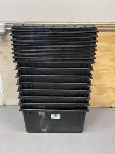 lot 56 image: Lot of Seven Black Totes with Seven Black Covers