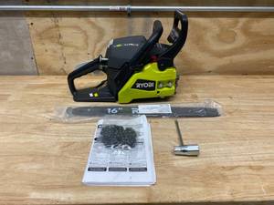 lot 65 image: RYOBI 16 in. 37cc 2-Cycle Gas Chainsaw