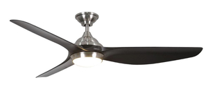 lot 69 image: HOME DECORATORS COLLECTION Bachton 60 in. LED DC Motor Brushed Nickel Ceiling Fan